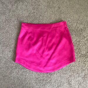 Lulu's Fuchsia Satin Mini Skirt